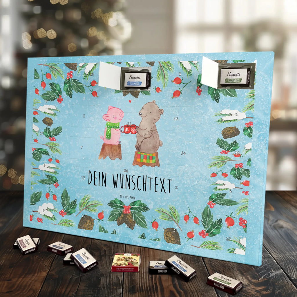 Adventskalender mit Namen Glühschwein Sause Personalisierter Adventskalender, Adventskalender mit Namen, Wintermotiv, Weihnachtsdeko, Weihnachten, Winter, Heiligabend, Advent, Nikolaus, Prost, Weihnachtszeit, Alles Gute, Bär, Schwein