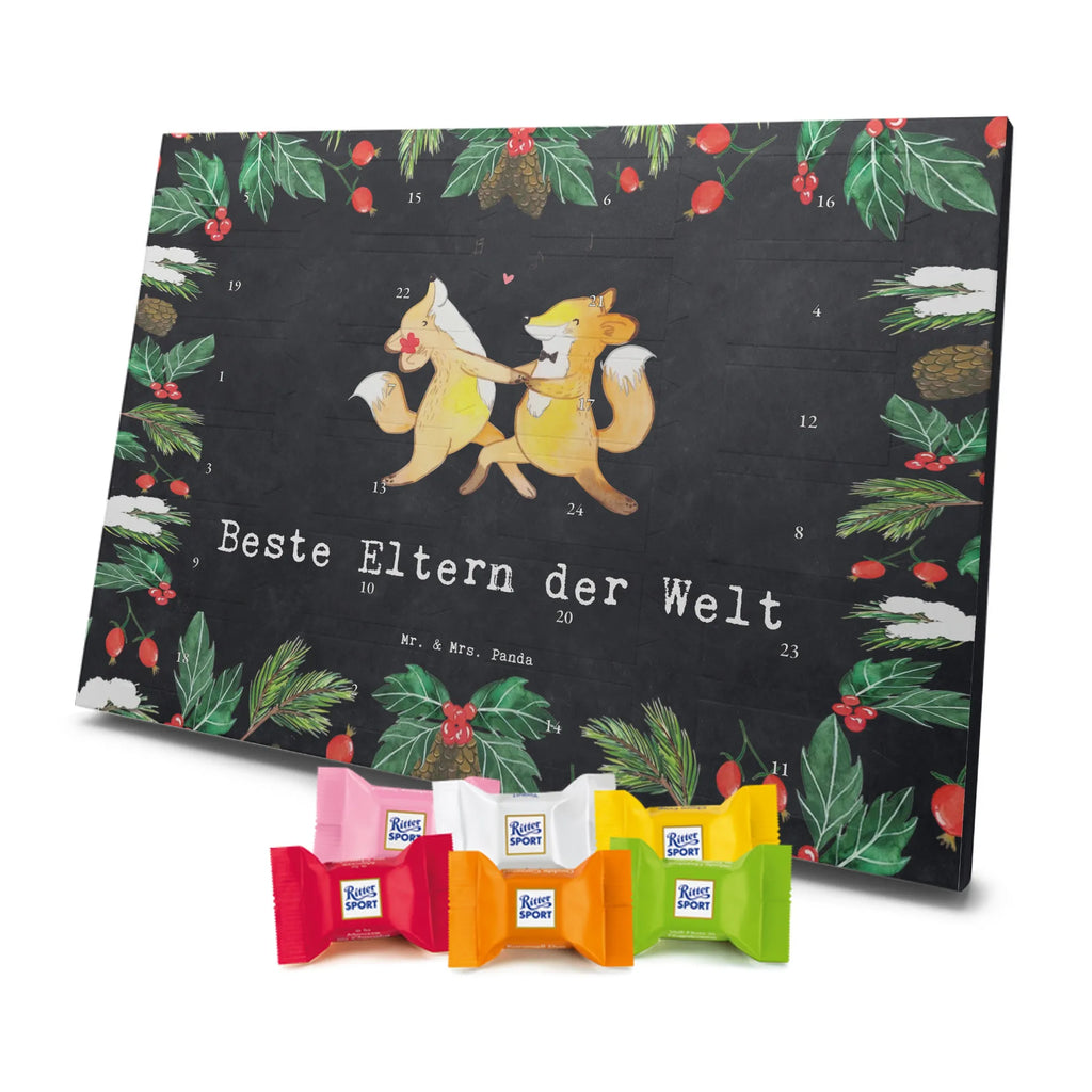 Chocolate advent calendar Fox Best parents in the world gift, birthday, gift idea, birthday present, giving, thank you, for, make you happy, gift tip, mom and dad, parents, parents couple, producer