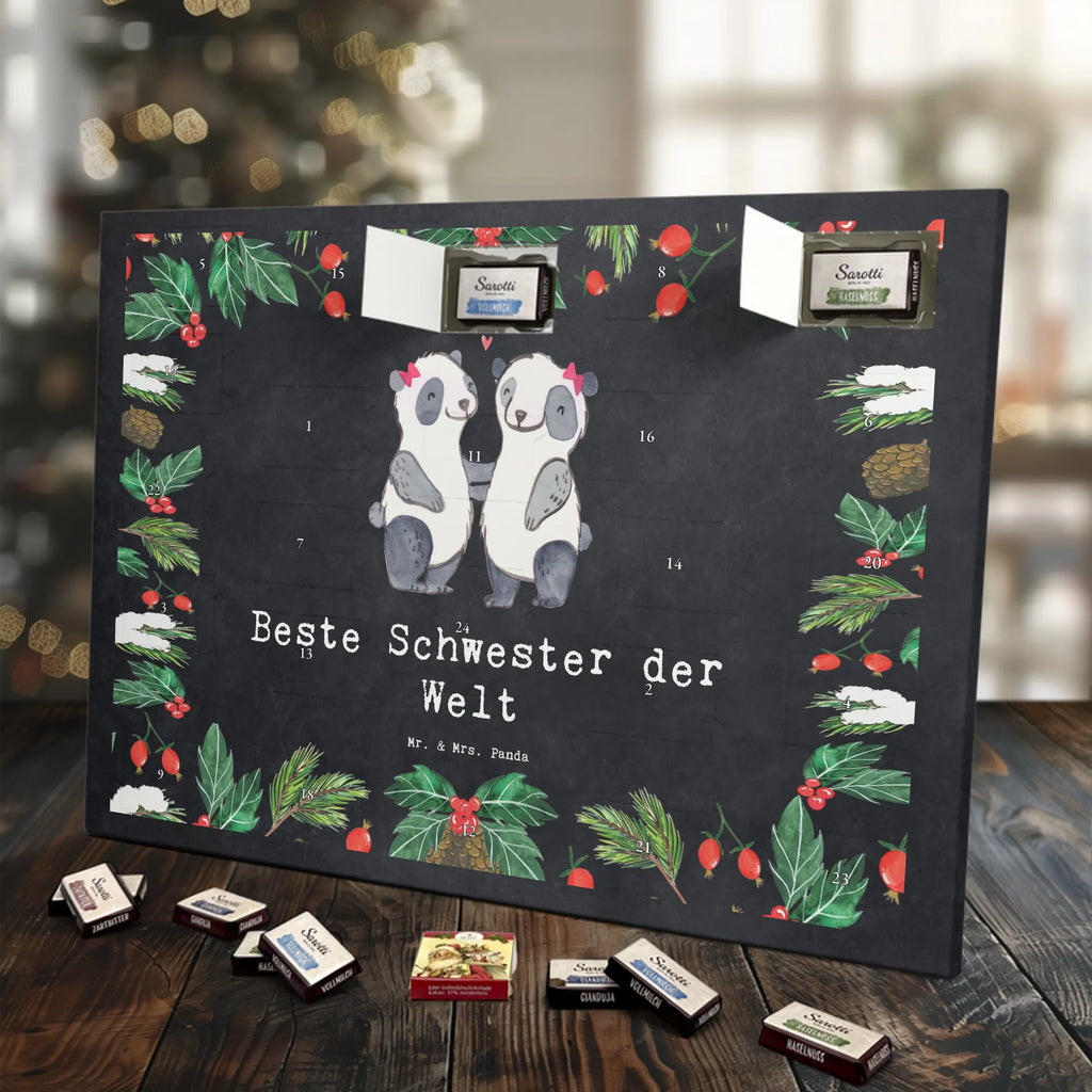 Chocolate advent calendar panda best sister in the world gift, birthday, gift idea, birthday present, giving, thank you, for, make you happy, gift tip, Gift, Best, Daughter, Siblings, Trifle, Sisters, Children