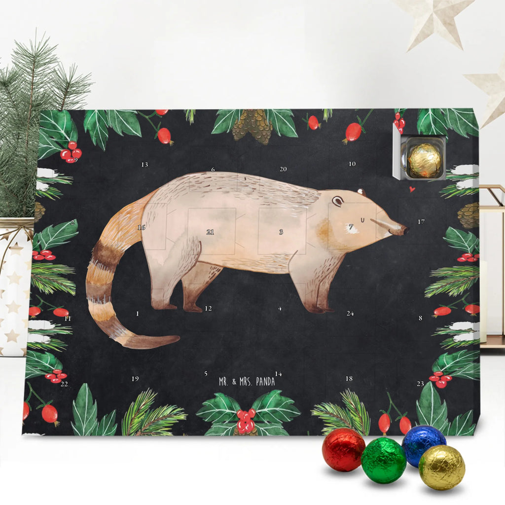 Chocolate advent calendar Coati gift ideas, gifts, small animals, good mood, cute, funny sayings, cute animal motives, hand drawn, special gifts, card, animal lover, Nose bear, trunk bear
