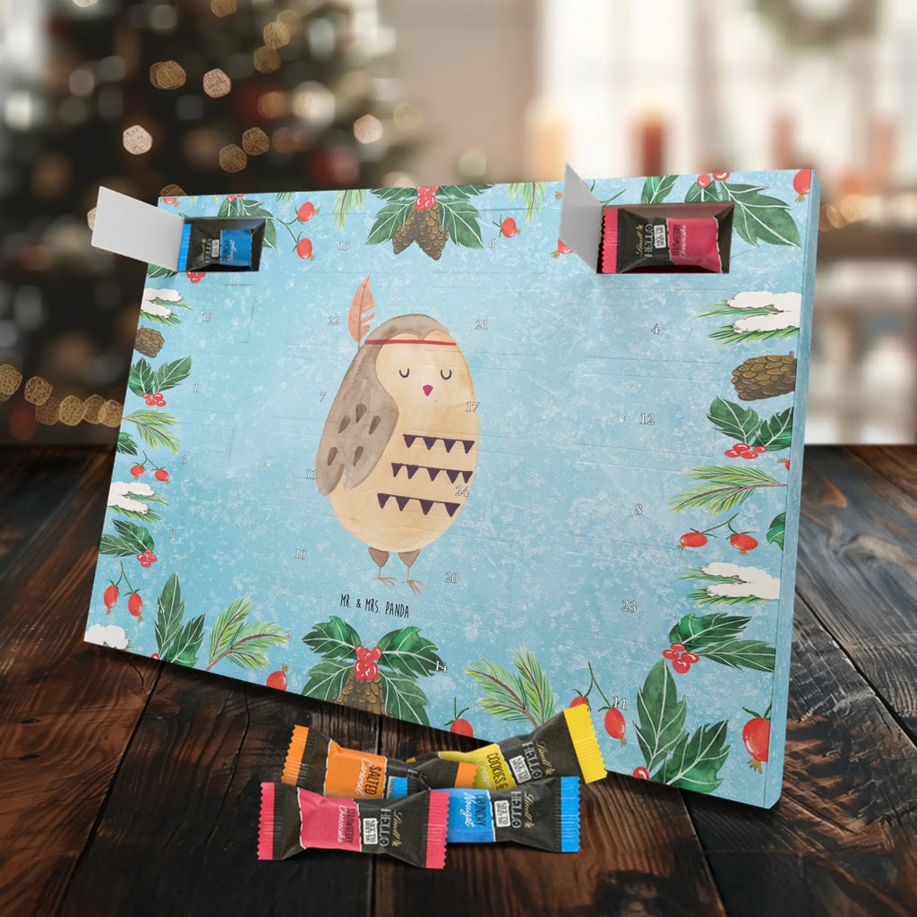 Chocolate advent calendar Owl feather headdress illustrated, nocturnal, romantic gift, gift ideas, birthday present, forest animal, bird, owl decor, Indian saying, Owl decoration, Life is an adventure, Feather decoration, Travel saying, Decoration, Beautiful saying