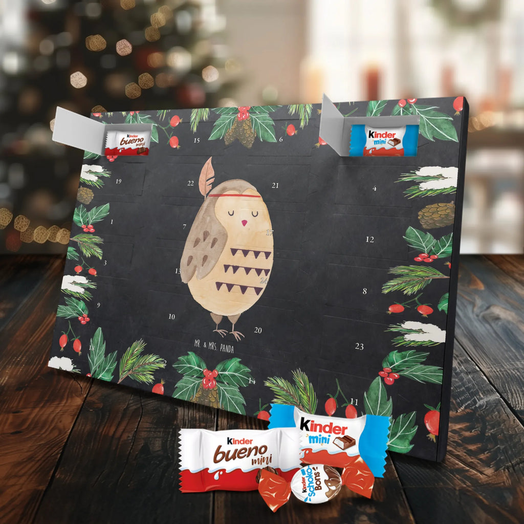 Chocolate advent calendar Owl feather headdress illustrated, nocturnal, romantic gift, gift ideas, birthday present, forest animal, bird, owl decor, Indian saying, Owl decoration, Life is an adventure, Feather decoration, Travel saying, Decoration, Beautiful saying