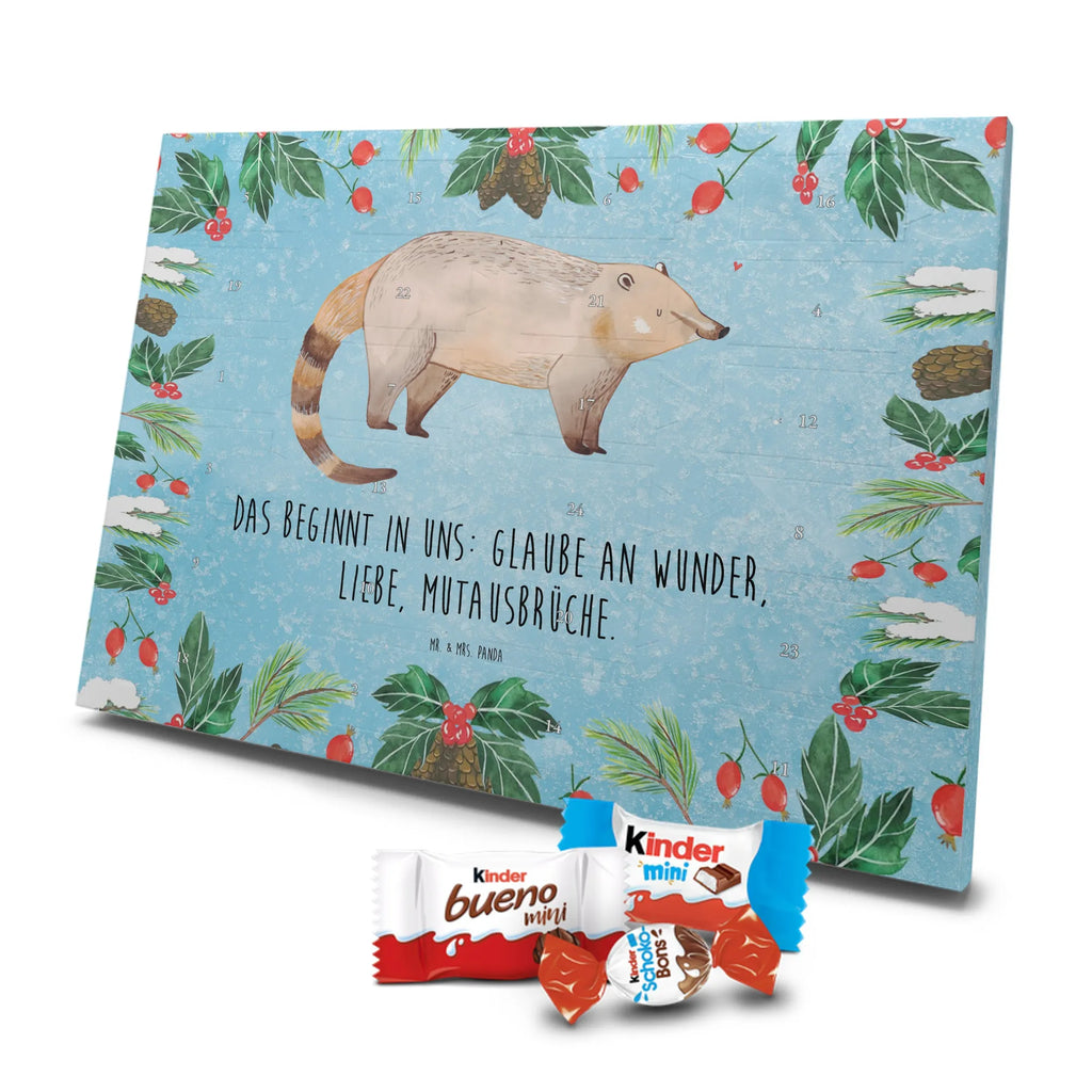 Chocolate advent calendar Coati gift ideas, gifts, small animals, good mood, cute, funny sayings, cute animal motives, hand drawn, special gifts, card, animal lover, Nose bear, trunk bear
