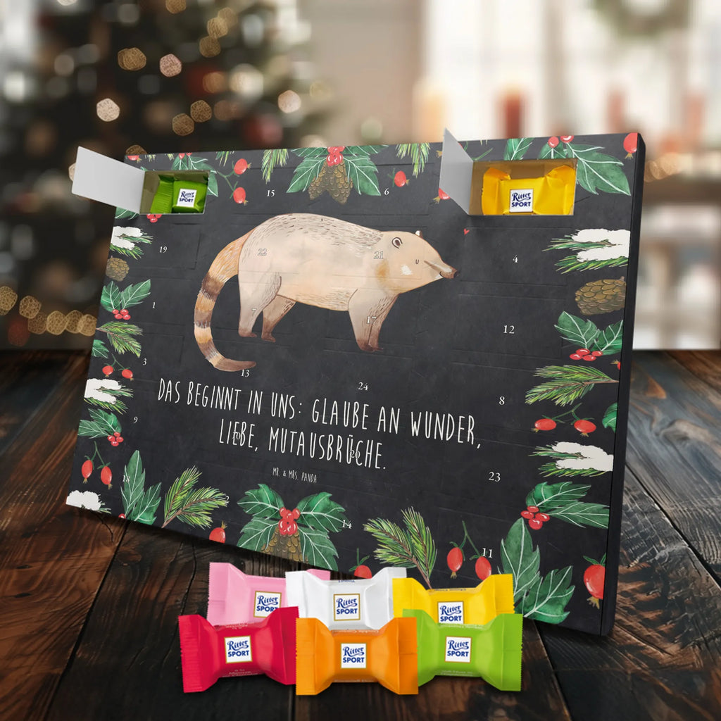 Chocolate advent calendar Coati gift ideas, gifts, small animals, good mood, cute, funny sayings, cute animal motives, hand drawn, special gifts, card, animal lover, Nose bear, trunk bear