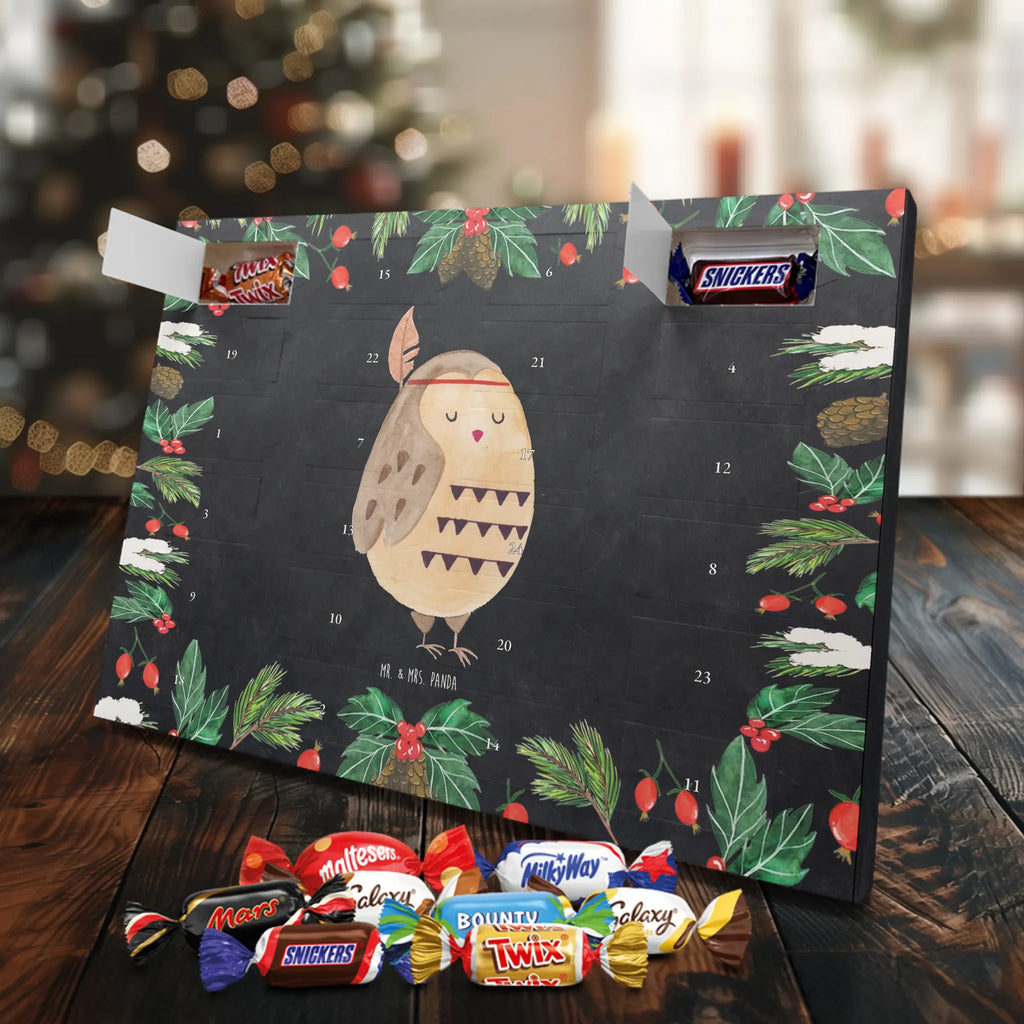 Chocolate advent calendar Owl feather headdress illustrated, nocturnal, romantic gift, gift ideas, birthday present, forest animal, bird, owl decor, Indian saying, Owl decoration, Life is an adventure, Feather decoration, Travel saying, Decoration, Beautiful saying