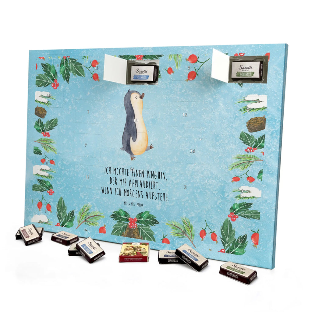 Chocolate advent calendar Penguin march North Pole, Penguins, penguins, late riser, early riser