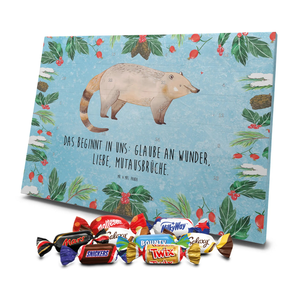 Chocolate advent calendar Coati gift ideas, gifts, small animals, good mood, cute, funny sayings, cute animal motives, hand drawn, special gifts, card, animal lover, Nose bear, trunk bear