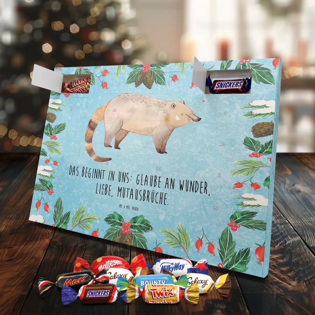 Chocolate advent calendar Coati gift ideas, gifts, small animals, good mood, cute, funny sayings, cute animal motives, hand drawn, special gifts, card, animal lover, Nose bear, trunk bear