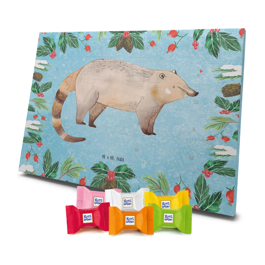 Chocolate advent calendar Coati gift ideas, gifts, small animals, good mood, cute, funny sayings, cute animal motives, hand drawn, special gifts, card, animal lover, Nose bear, trunk bear