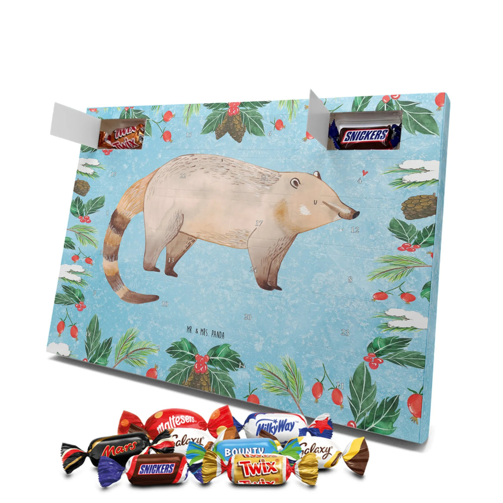 Chocolate advent calendar Coati gift ideas, gifts, small animals, good mood, cute, funny sayings, cute animal motives, hand drawn, special gifts, card, animal lover, Nose bear, trunk bear