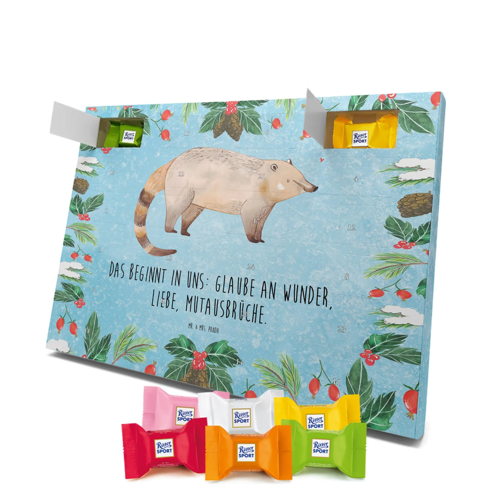 Chocolate advent calendar Coati gift ideas, gifts, small animals, good mood, cute, funny sayings, cute animal motives, hand drawn, special gifts, card, animal lover, Nose bear, trunk bear