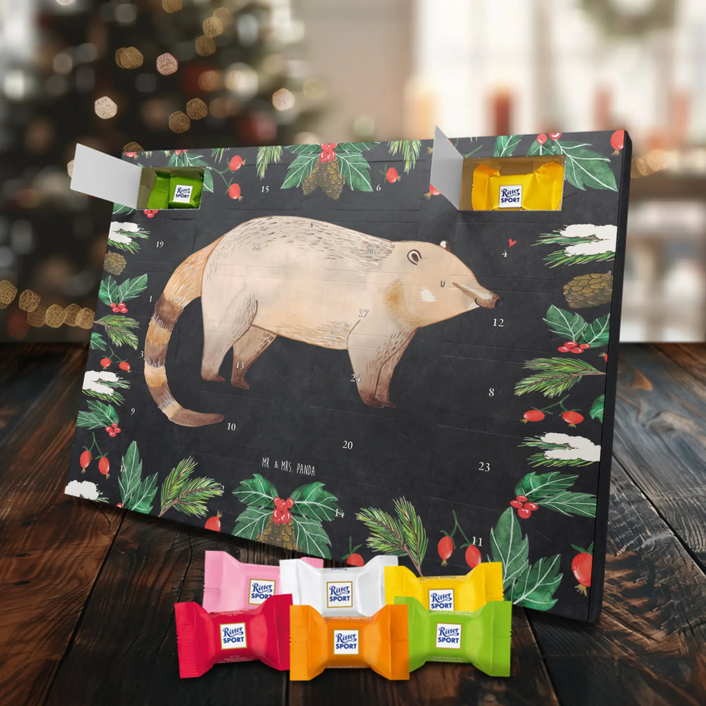 Chocolate advent calendar Coati gift ideas, gifts, small animals, good mood, cute, funny sayings, cute animal motives, hand drawn, special gifts, card, animal lover, Nose bear, trunk bear