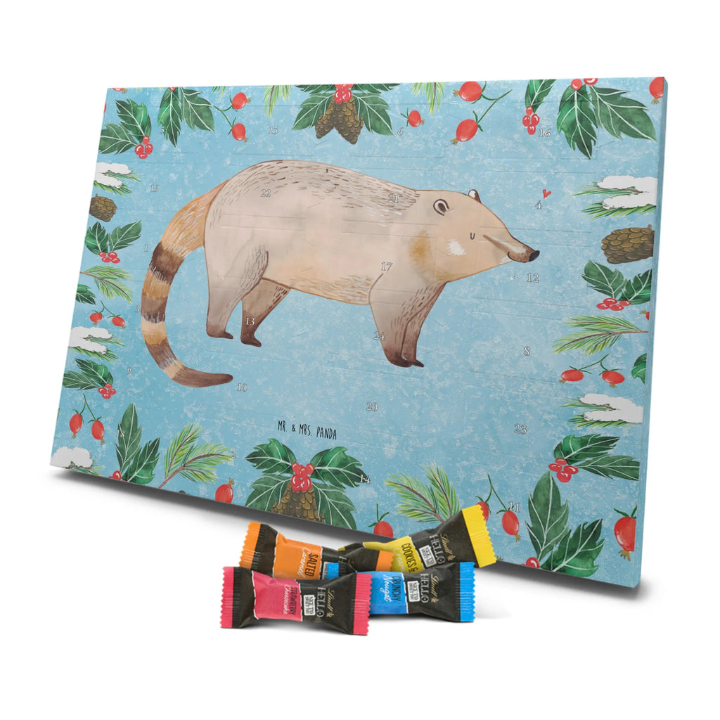 Chocolate advent calendar Coati gift ideas, gifts, small animals, good mood, cute, funny sayings, cute animal motives, hand drawn, special gifts, card, animal lover, Nose bear, trunk bear