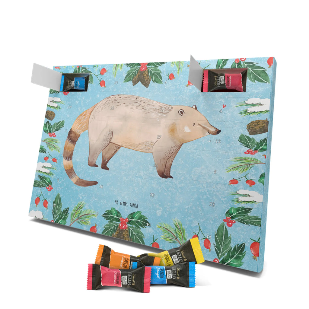 Chocolate advent calendar Coati gift ideas, gifts, small animals, good mood, cute, funny sayings, cute animal motives, hand drawn, special gifts, card, animal lover, Nose bear, trunk bear