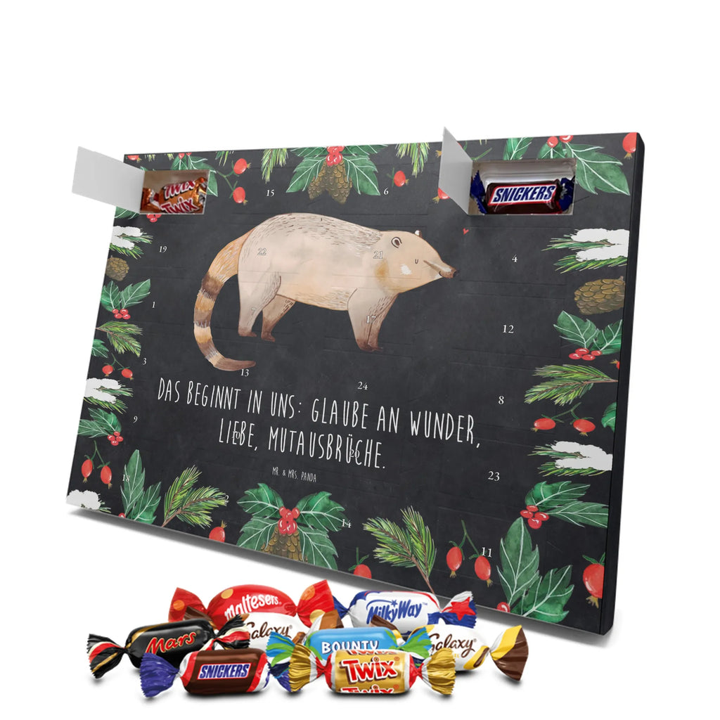 Chocolate advent calendar Coati gift ideas, gifts, small animals, good mood, cute, funny sayings, cute animal motives, hand drawn, special gifts, card, animal lover, Nose bear, trunk bear