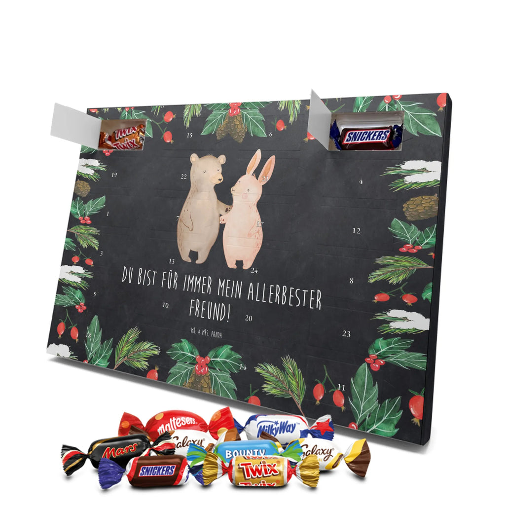 Chocolate advent calendar bear and rabbit Embrace Loving, Marriage, Proposal of marriage, anniversary gift, Together, Love gift, gift for her, gift for him, Two, friends, rabbit, best friend