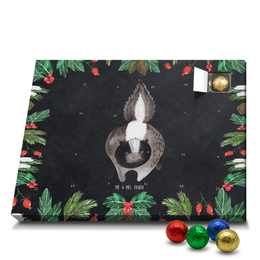 Chocolate advent calendar skunk attack angry, wild animal, predator, stinky, threatening
