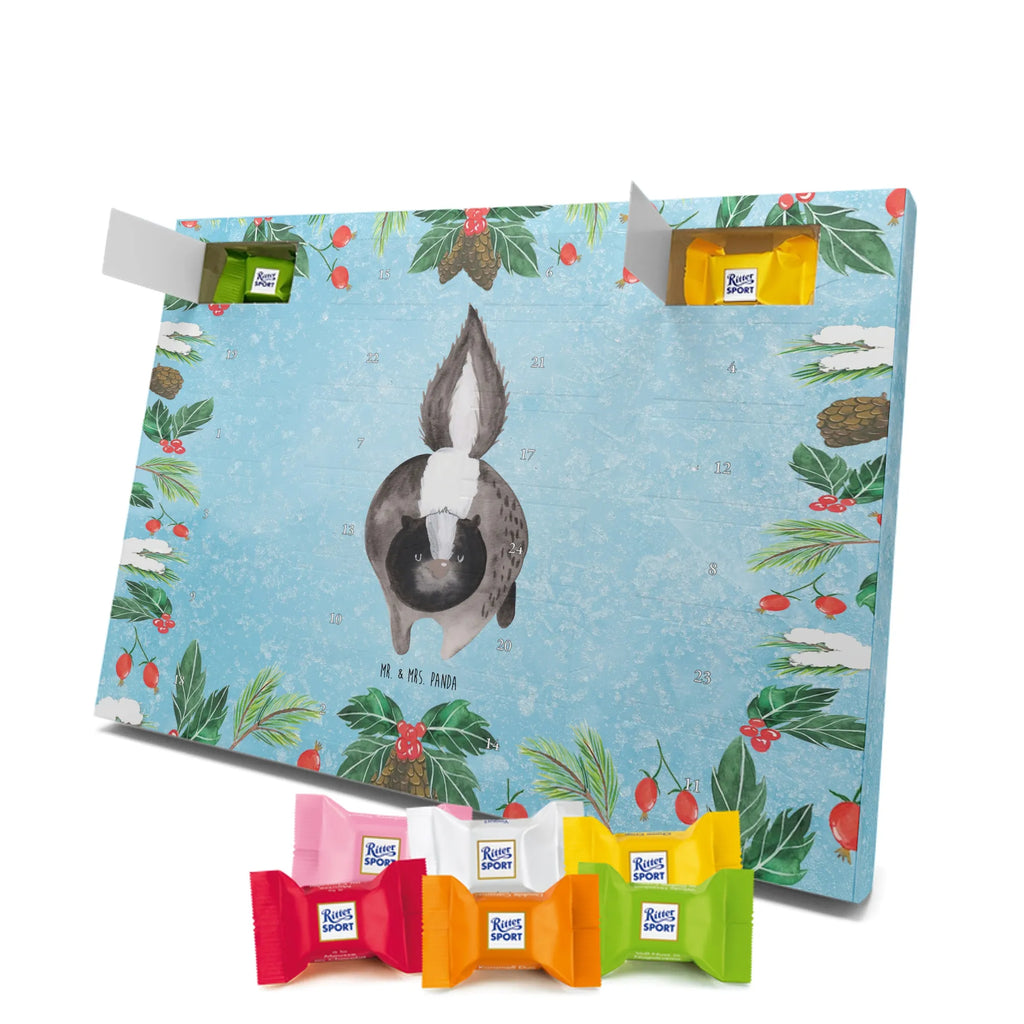 Chocolate advent calendar skunk attack angry, wild animal, predator, stinky, threatening