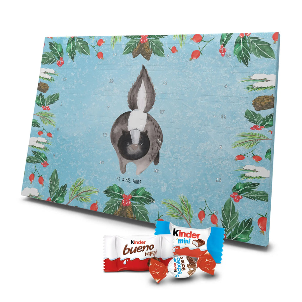 Chocolate advent calendar skunk attack angry, wild animal, predator, stinky, threatening