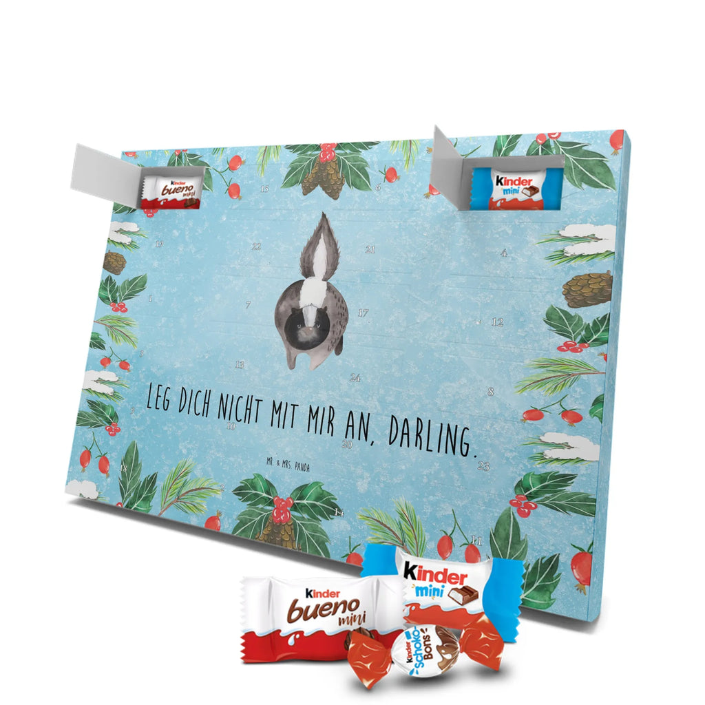 Chocolate advent calendar skunk attack angry, wild animal, predator, stinky, threatening