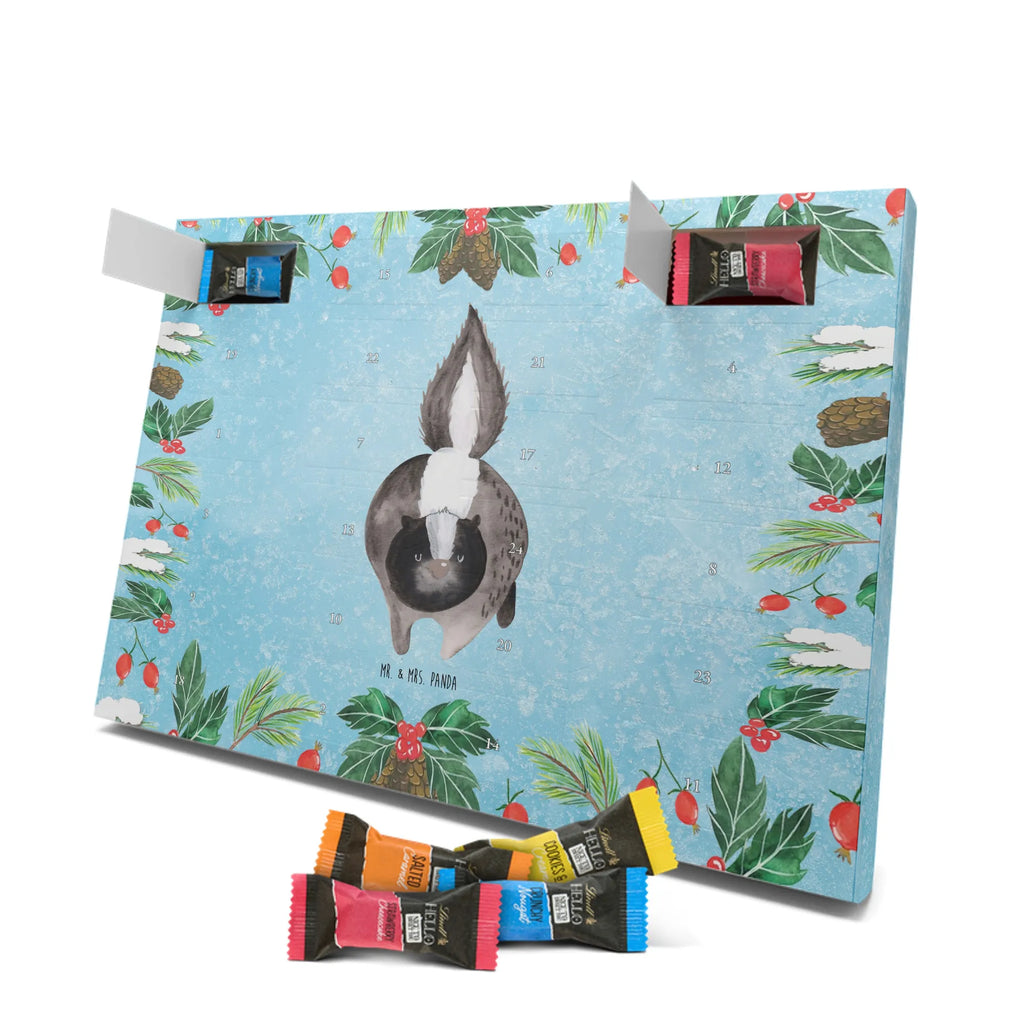 Chocolate advent calendar skunk attack angry, wild animal, predator, stinky, threatening