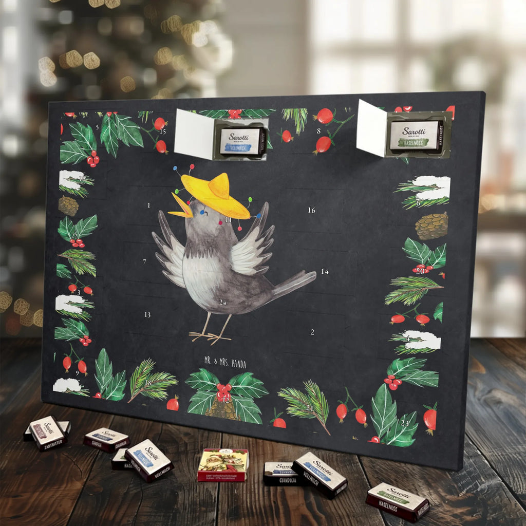 Chocolate advent calendar Crow sombrero gift ideas, gifts, small animals, good mood, cute, funny sayings, cute animal motives, hand drawn, special gifts, card, animal lover, Saying positive, Raven, Birds, Bird, Be happy, Magpie, Happiness Saying