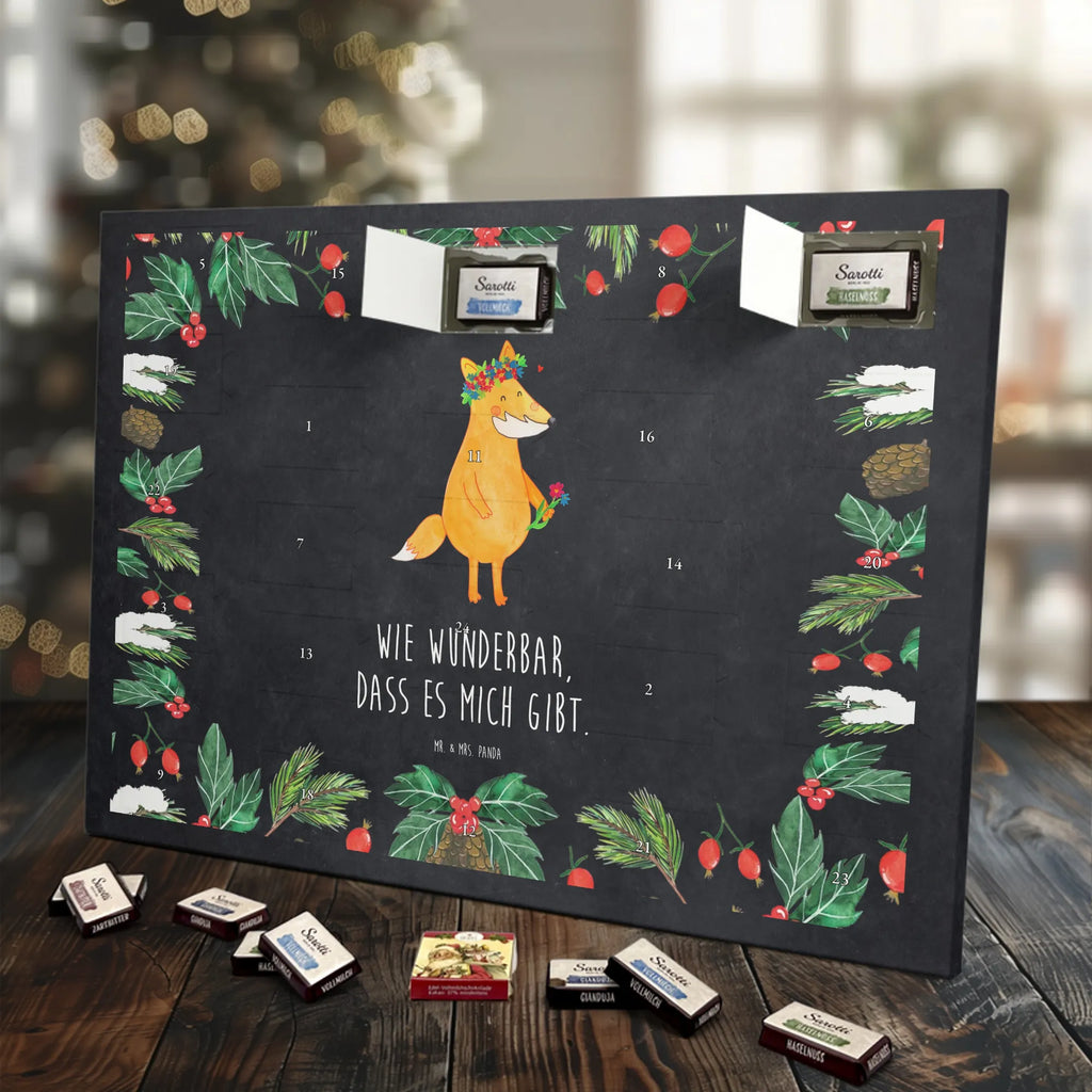 Chocolate advent calendar Fox Flower forest wildlife, clever as a fox, foxes, animal lover, fox girl, flower, flower girl, girlfriends, self-love, me, girlfriend, proof of love, flowers, joy