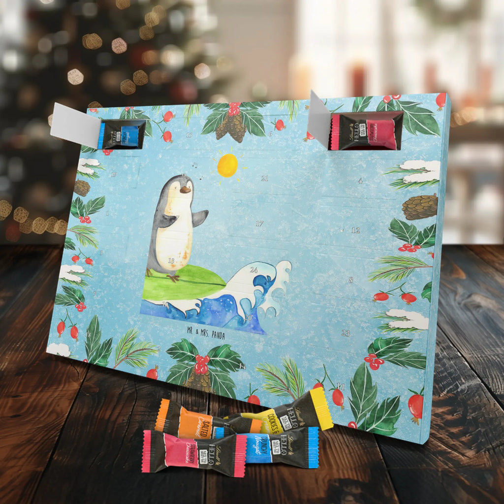 Chocolate advent calendar Penguin surfer North Pole, Penguins, waves, surfing, wave riding, holidays, penguins, surfers