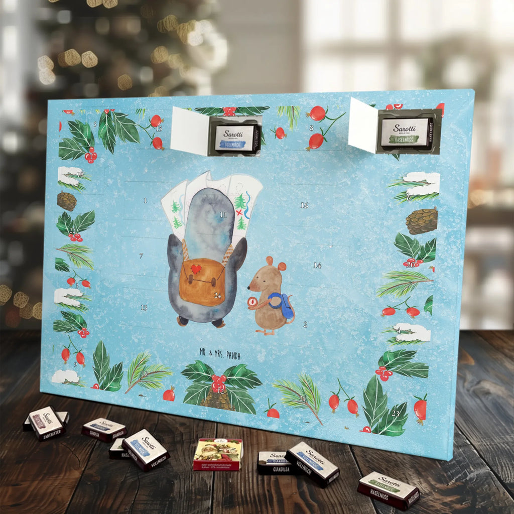 Chocolate advent calendar Penguin & Mouse Hiker North Pole, Penguins, penguins, hiking, road trip, excursion, adventurer, adventure