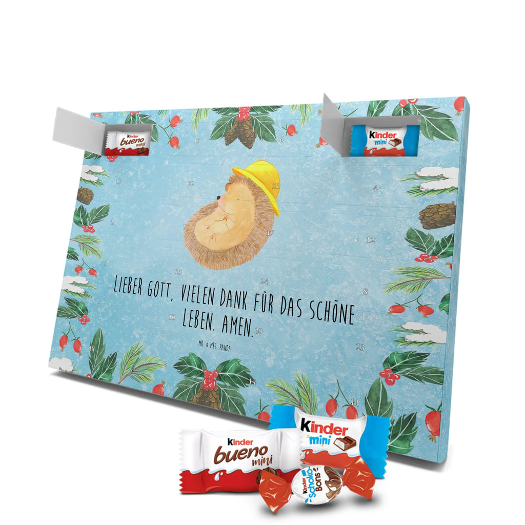 Chocolate advent calendar Hedgehog Pray gift ideas, gifts, small animals, good mood, cute, funny sayings, cute animal motives, hand drawn, special gifts, card, animal lover, pray, God, sun hat, enjoy, hedgehog with hat, gratitude, be grateful