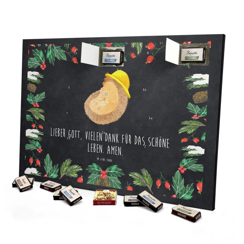 Chocolate advent calendar Hedgehog Pray gift ideas, gifts, small animals, good mood, cute, funny sayings, cute animal motives, hand drawn, special gifts, card, animal lover, pray, God, sun hat, enjoy, hedgehog with hat, gratitude, be grateful