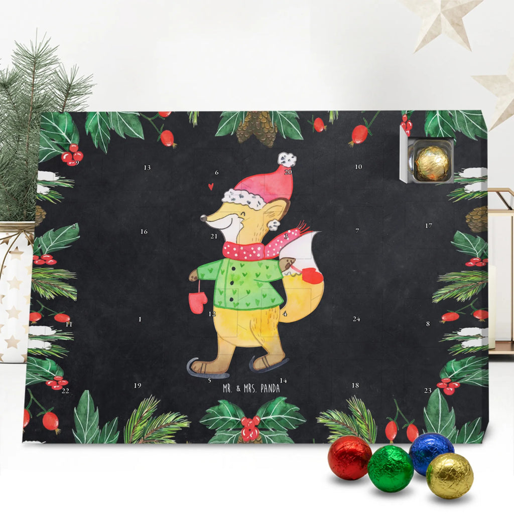 Chocolate advent calendar Fox skates Christmas time, snow, christmas eve, santa claus, christmas time, christmas days, fir tree, christmas tree, christmas present