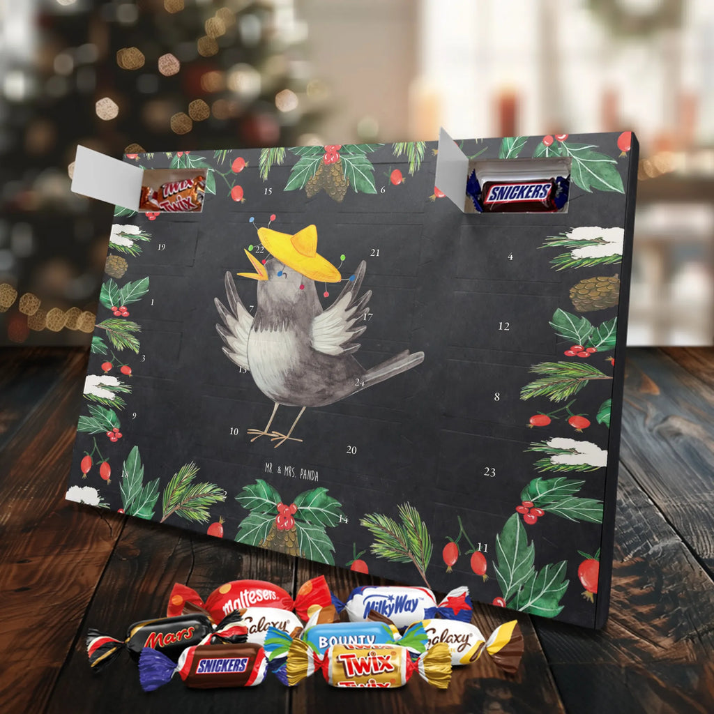 Chocolate advent calendar Crow sombrero gift ideas, gifts, small animals, good mood, cute, funny sayings, cute animal motives, hand drawn, special gifts, card, animal lover, Saying positive, Raven, Birds, Bird, Be happy, Magpie, Happiness Saying