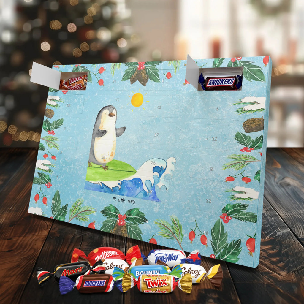 Chocolate advent calendar Penguin surfer North Pole, Penguins, waves, surfing, wave riding, holidays, penguins, surfers
