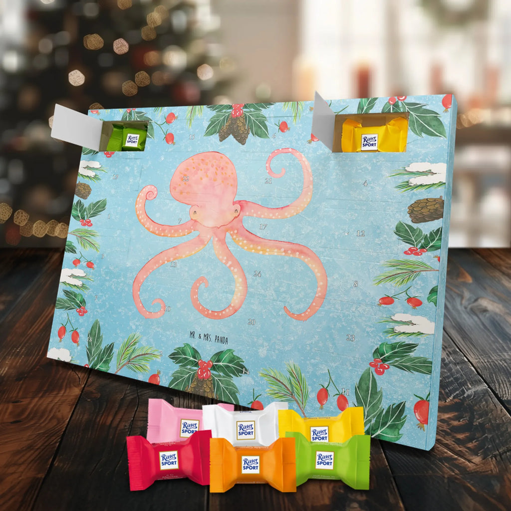 Chocolate advent calendar Squid gift ideas, gifts, small animals, good mood, cute, funny sayings, cute animal motives, hand drawn, special gifts, card, animal lover, octopus, ocean, squid, arms, sea animal, water