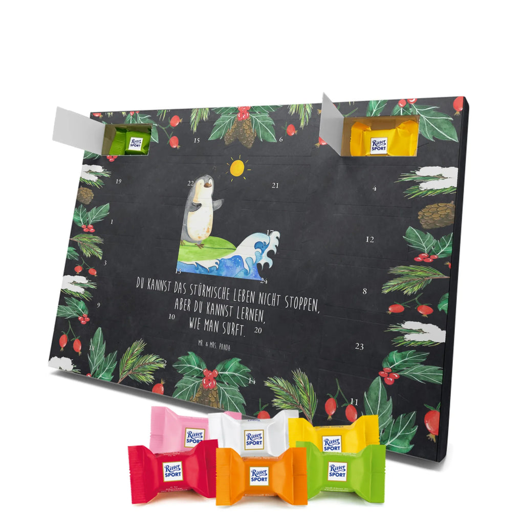 Chocolate advent calendar Penguin surfer North Pole, Penguins, waves, surfing, wave riding, holidays, penguins, surfers