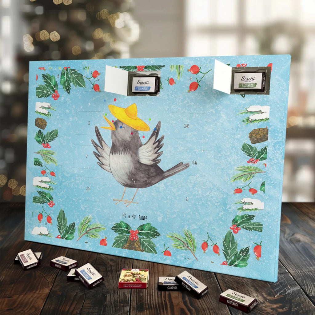 Chocolate advent calendar Crow sombrero gift ideas, gifts, small animals, good mood, cute, funny sayings, cute animal motives, hand drawn, special gifts, card, animal lover, Saying positive, Raven, Birds, Bird, Be happy, Magpie, Happiness Saying
