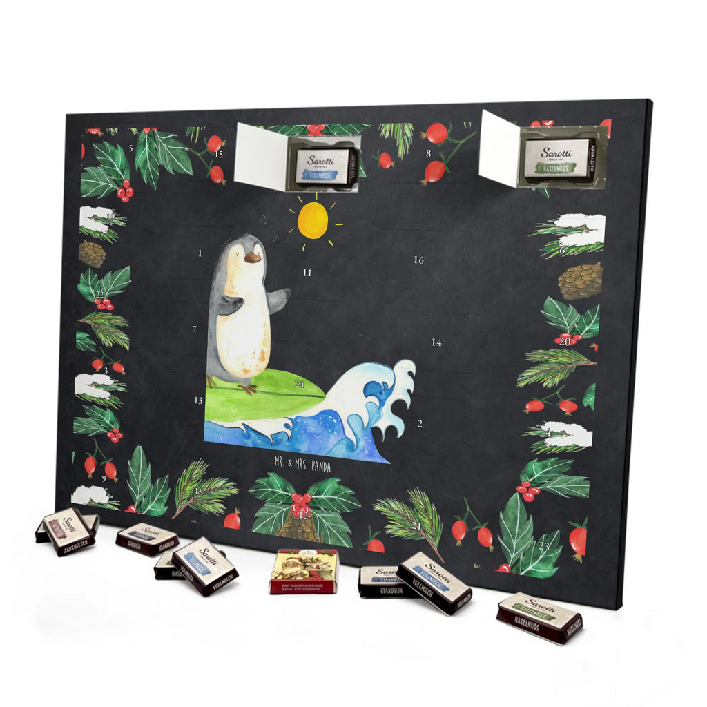 Chocolate advent calendar Penguin surfer North Pole, Penguins, waves, surfing, wave riding, holidays, penguins, surfers