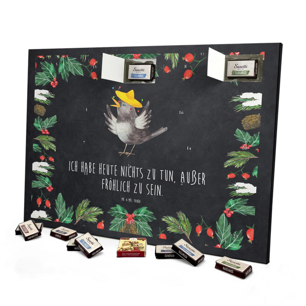 Chocolate advent calendar Crow sombrero gift ideas, gifts, small animals, good mood, cute, funny sayings, cute animal motives, hand drawn, special gifts, card, animal lover, Saying positive, Raven, Birds, Bird, Be happy, Magpie, Happiness Saying