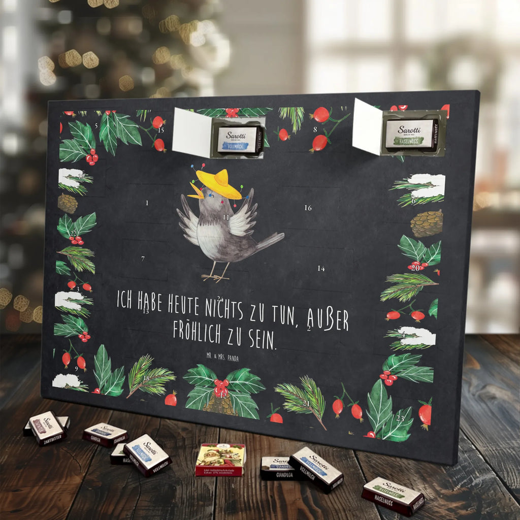 Chocolate advent calendar Crow sombrero gift ideas, gifts, small animals, good mood, cute, funny sayings, cute animal motives, hand drawn, special gifts, card, animal lover, Saying positive, Raven, Birds, Bird, Be happy, Magpie, Happiness Saying