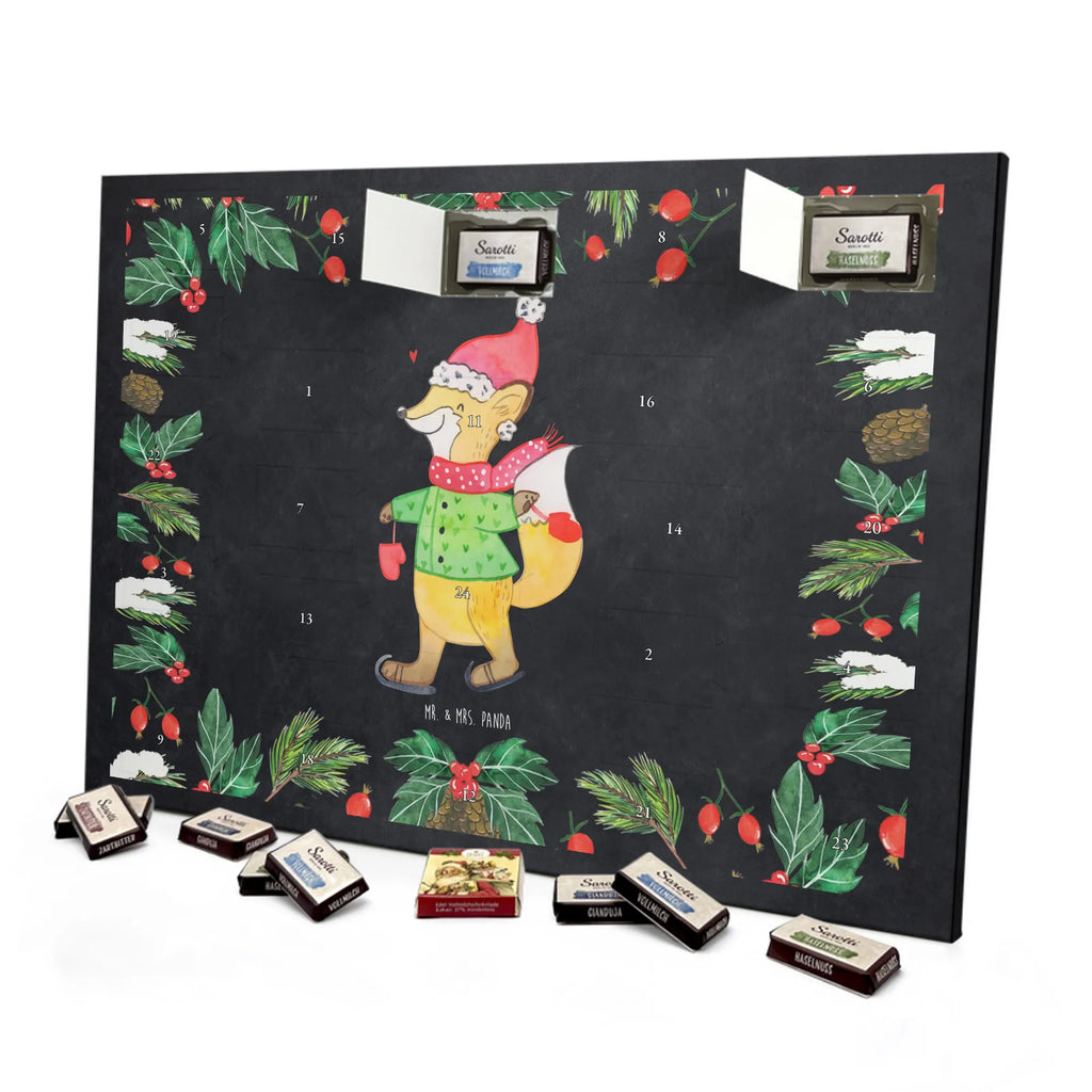 Chocolate advent calendar Fox skates Christmas time, snow, christmas eve, santa claus, christmas time, christmas days, fir tree, christmas tree, christmas present