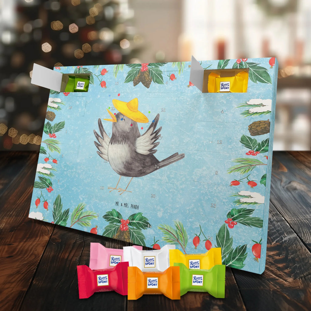 Chocolate advent calendar Crow sombrero gift ideas, gifts, small animals, good mood, cute, funny sayings, cute animal motives, hand drawn, special gifts, card, animal lover, Saying positive, Raven, Birds, Bird, Be happy, Magpie, Happiness Saying