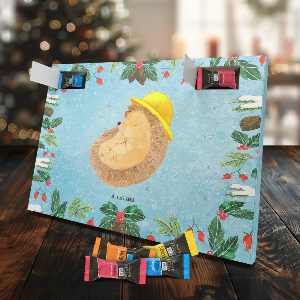 Chocolate advent calendar Hedgehog Pray gift ideas, gifts, small animals, good mood, cute, funny sayings, cute animal motives, hand drawn, special gifts, card, animal lover, pray, God, sun hat, enjoy, hedgehog with hat, gratitude, be grateful