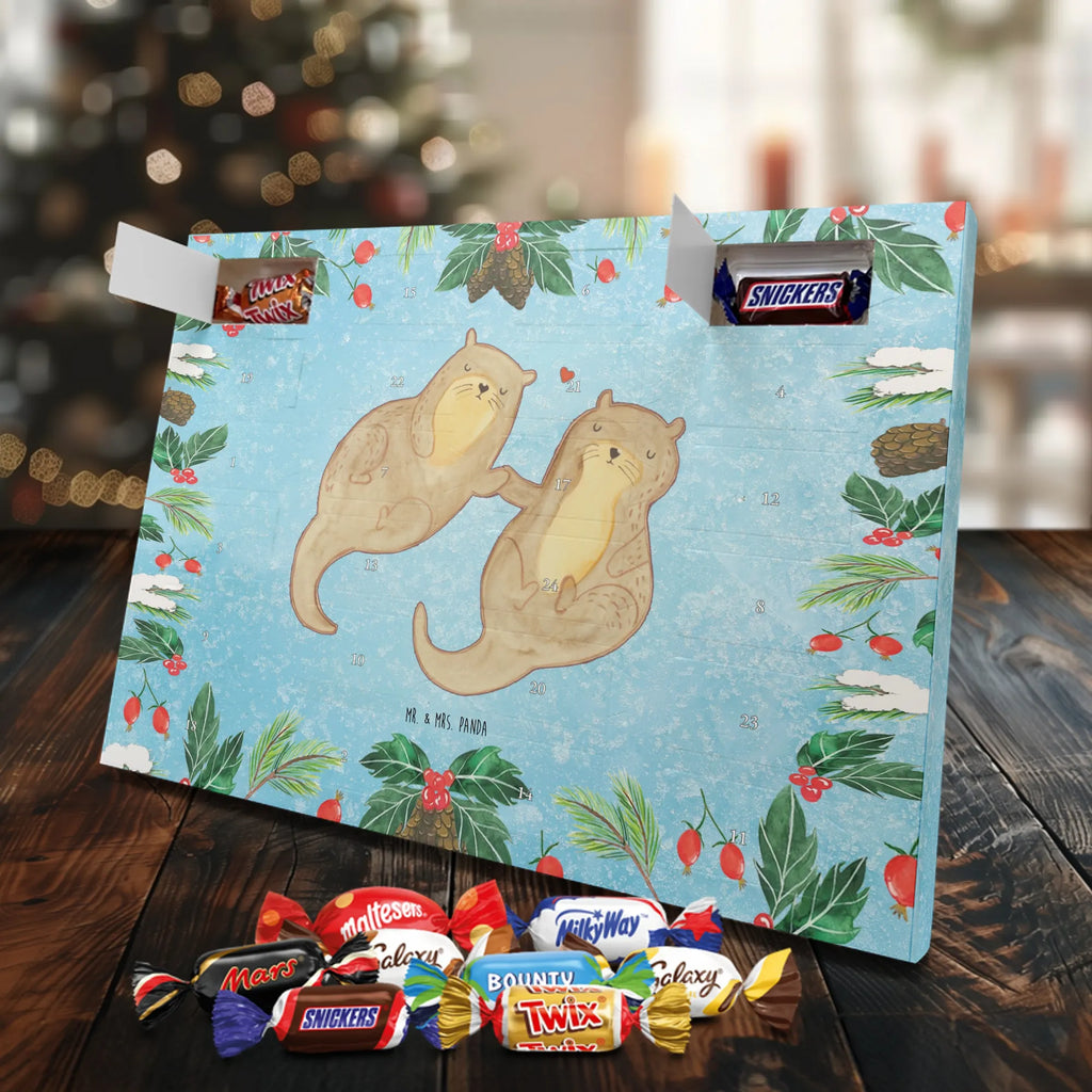 Chocolate advent calendar otter holding hands mammal, predator, gifts for people in love, gift ideas for animal lovers, animal, aquatic animal, marten, otter gifts, water mammal, water, water animal, sea otter, animal lover, European otter, baby otter, Otter Sea Otter Lake Otter