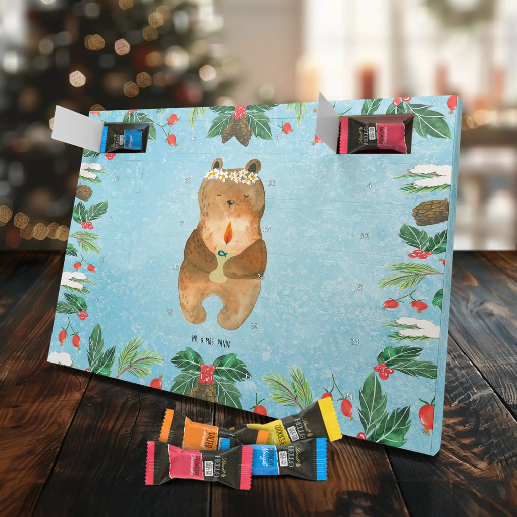 Chocolate advent calendar bear communion cuddly toy, teddy bear, God's blessing, catholic, baptismal candle, communion