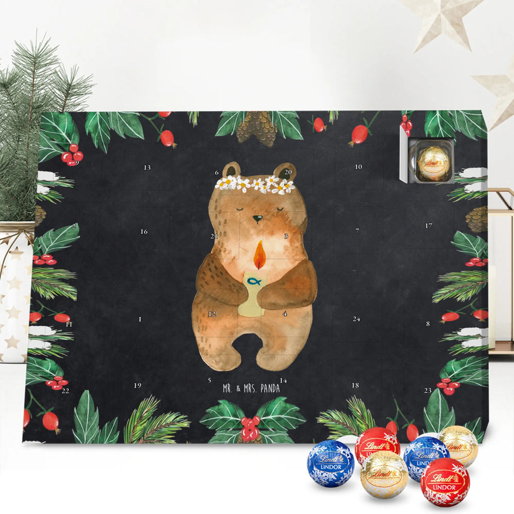 Chocolate advent calendar bear communion cuddly toy, teddy bear, God's blessing, catholic, baptismal candle, communion