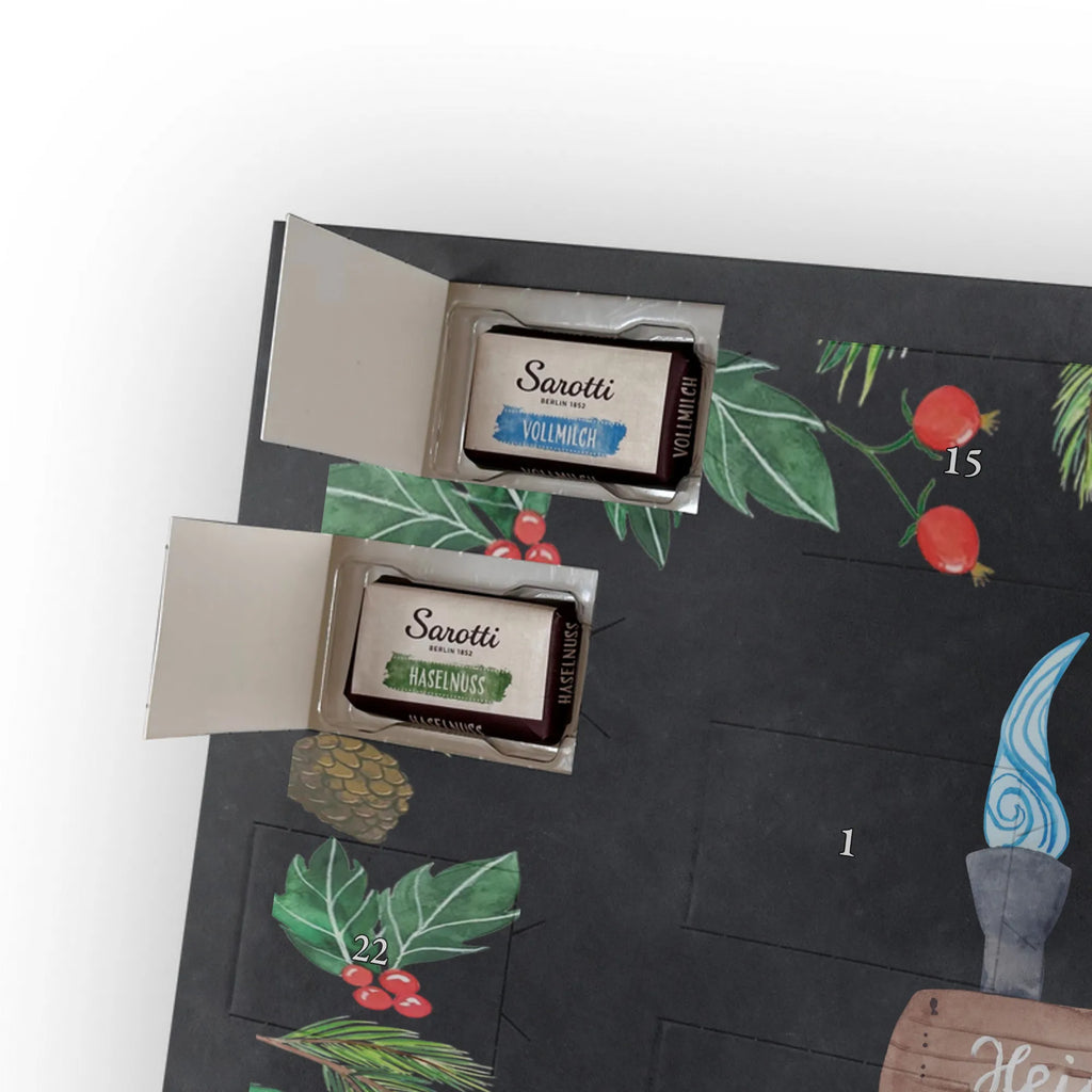 Chocolate advent calendar hedgehog Chestnuts Christmas time, snow