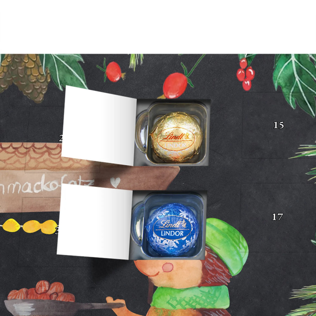 Chocolate advent calendar hedgehog Chestnuts Christmas time, snow