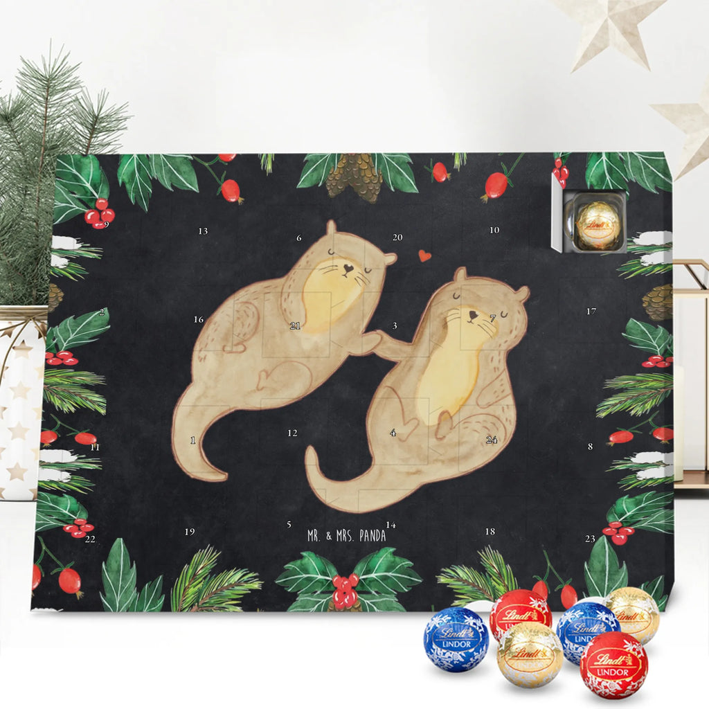 Chocolate advent calendar otter holding hands mammal, predator, gifts for people in love, gift ideas for animal lovers, animal, aquatic animal, marten, otter gifts, water mammal, water, water animal, sea otter, animal lover, European otter, baby otter, Otter Sea Otter Lake Otter