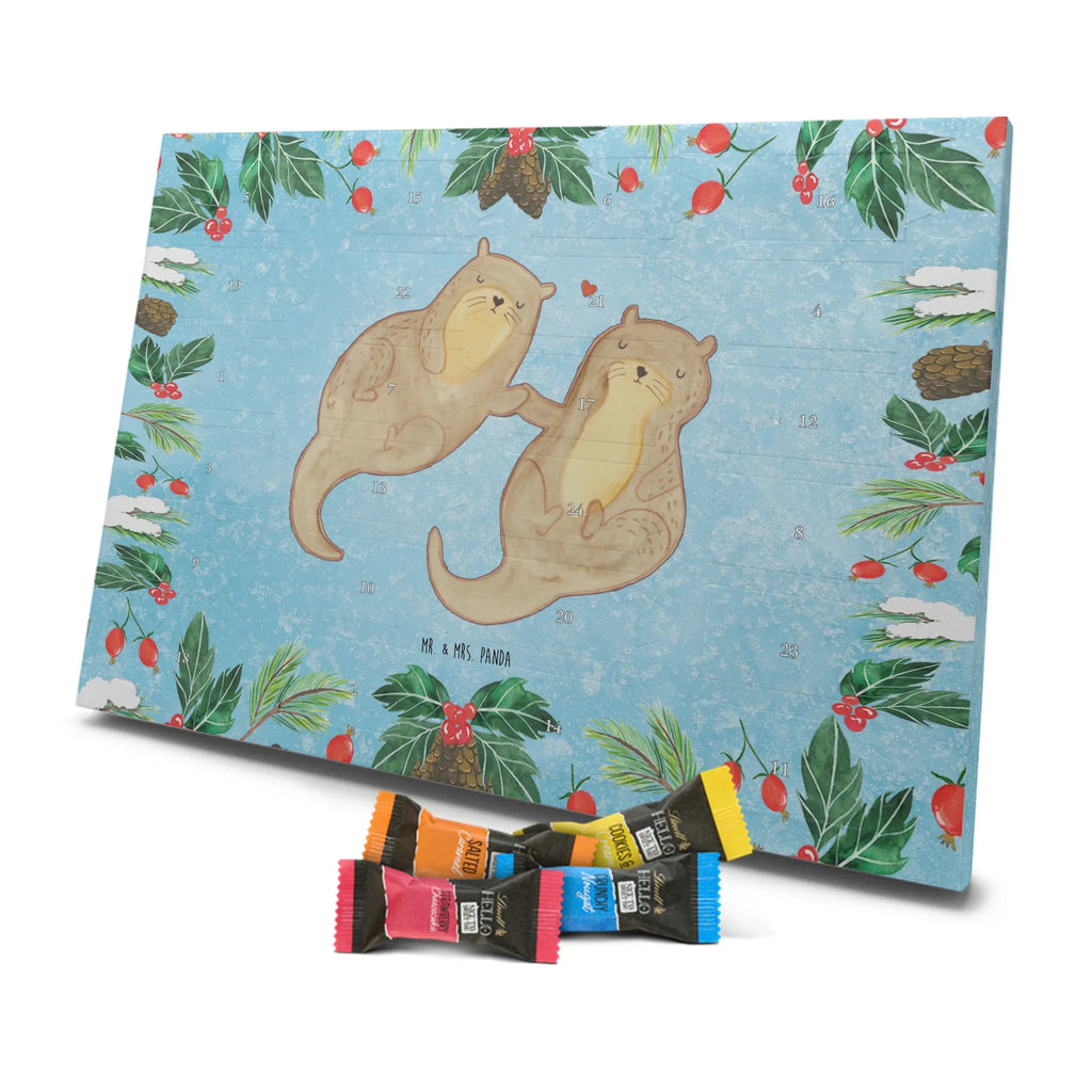 Chocolate advent calendar otter holding hands mammal, predator, gifts for people in love, gift ideas for animal lovers, animal, aquatic animal, marten, otter gifts, water mammal, water, water animal, sea otter, animal lover, European otter, baby otter, Otter Sea Otter Lake Otter